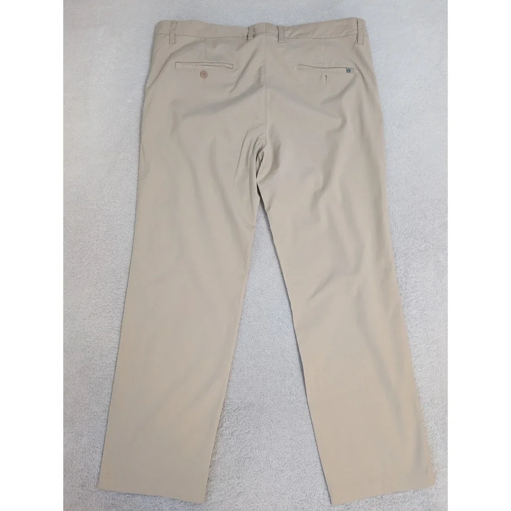 Tasc Mens 38x30 Motion Pant Straight Fit Beig Bamboo Viscose Stretch Water Resis